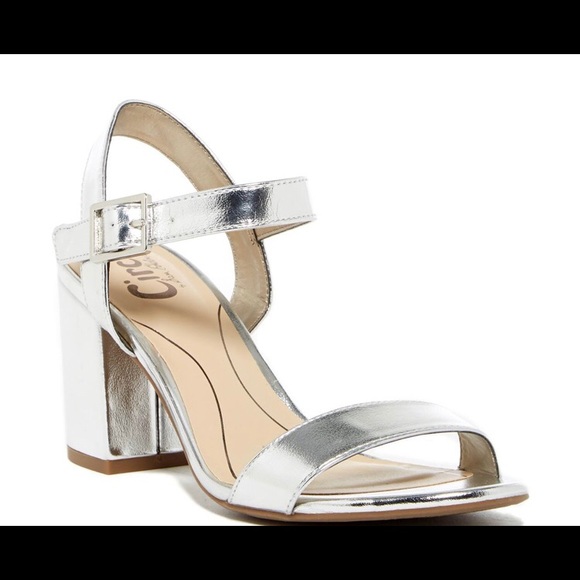 sam edelman silver block heel